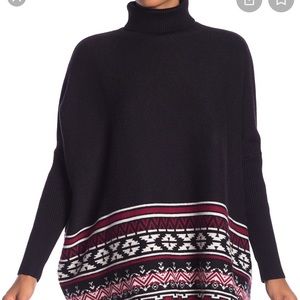 Black Turtleneck Poncho Sweater